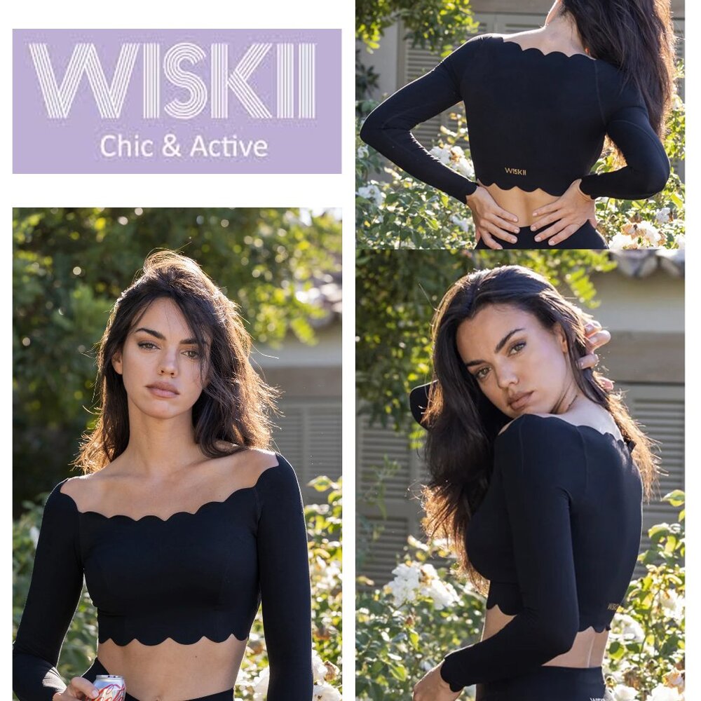 OBO. NWT. WISKII. Off Shoulder Long Sleeve Crop Top. Size XL.
